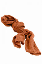 Load image into Gallery viewer, Hemp scarf in a lovely earthy orange colour.
