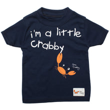 Load image into Gallery viewer, Gone Crabbing &quot;I&#39;m a Little Crabby&quot; T-shirt (navy)
