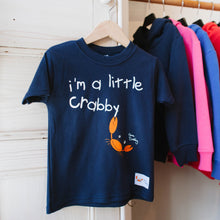 Load image into Gallery viewer, Gone Crabbing &quot;I&#39;m a Little Crabby&quot; T-shirt (navy)
